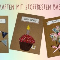 DIY: Karten mit Stoffresten basteln