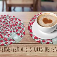 DIY: Untersetzer aus geflochtenen Stoffstreifen nähen