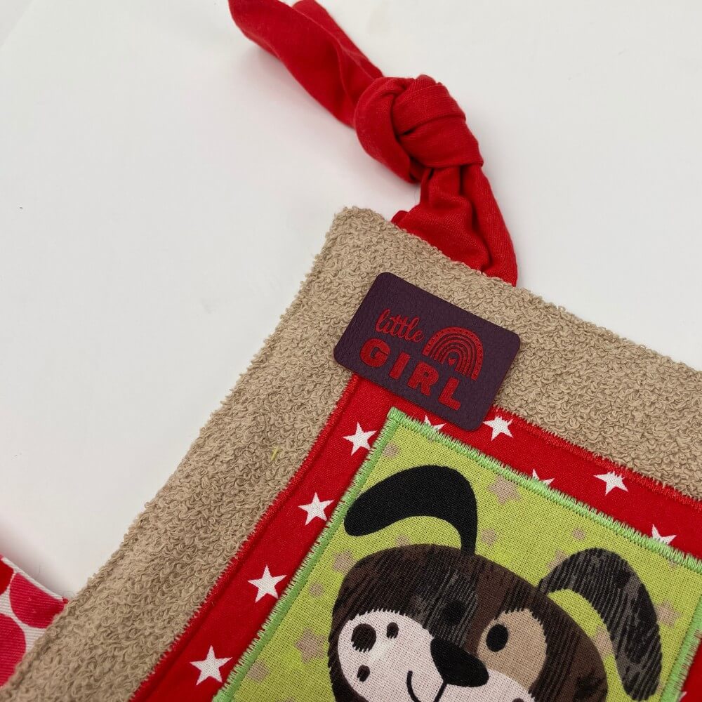 Artificial leather labels "little GIRL"