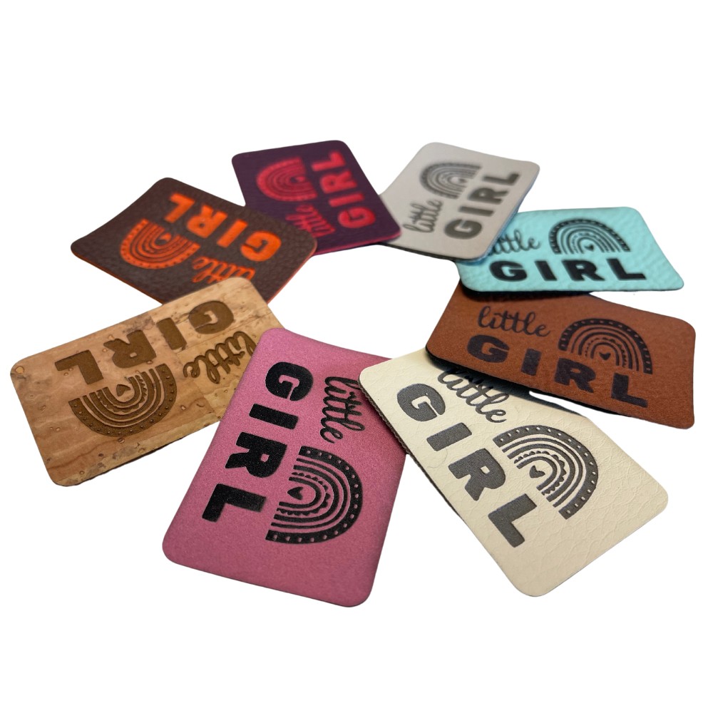 Artificial leather labels "little GIRL"