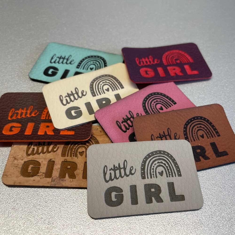 Artificial leather labels "little GIRL"