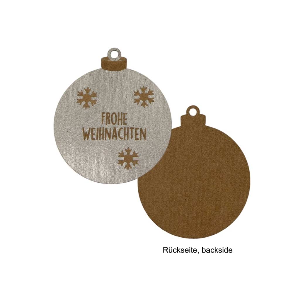 Hang tag "Merry Christmas" Christmas ball - glossy