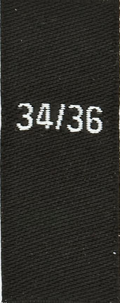 woven size labels - size 34/36