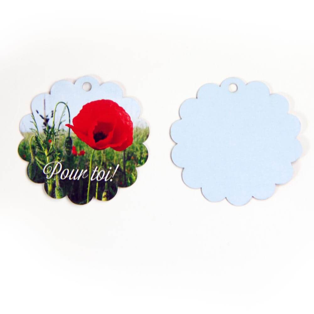 Kartonetiketten, Hangtag "Mohnblume" Pour toi