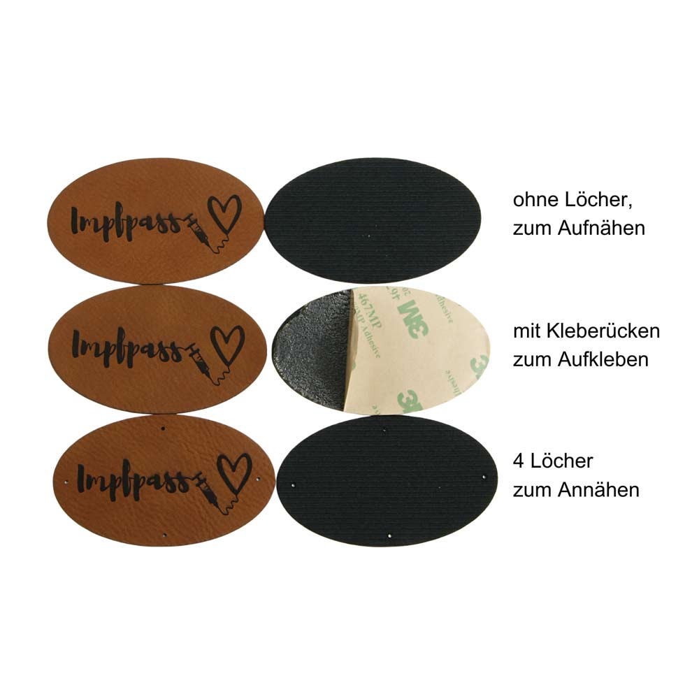 ovale Etiketten für Impfpass "Spritze & Herz"