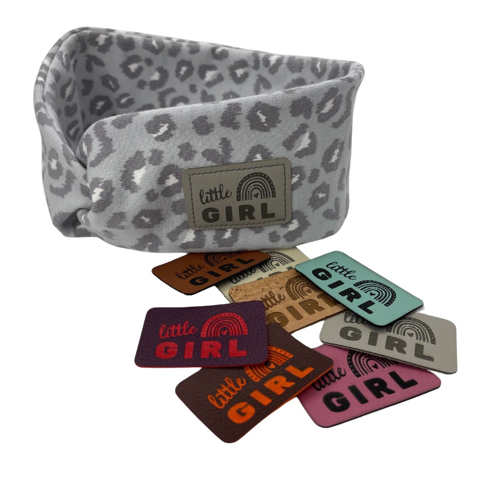 Artificial leather labels "little GIRL"