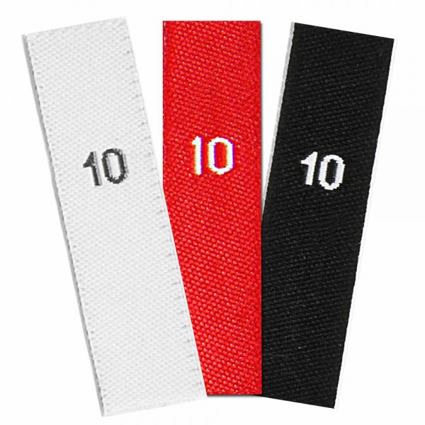 woven size labels - number 10