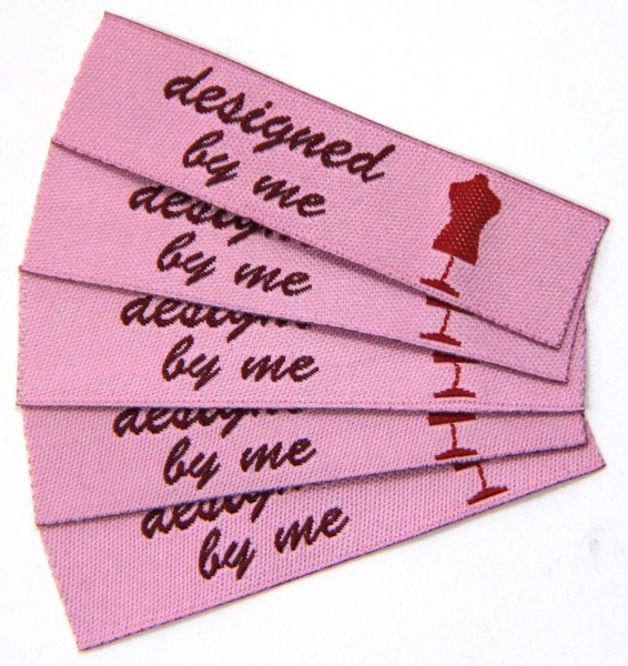 Woven Label with design "designed by me"