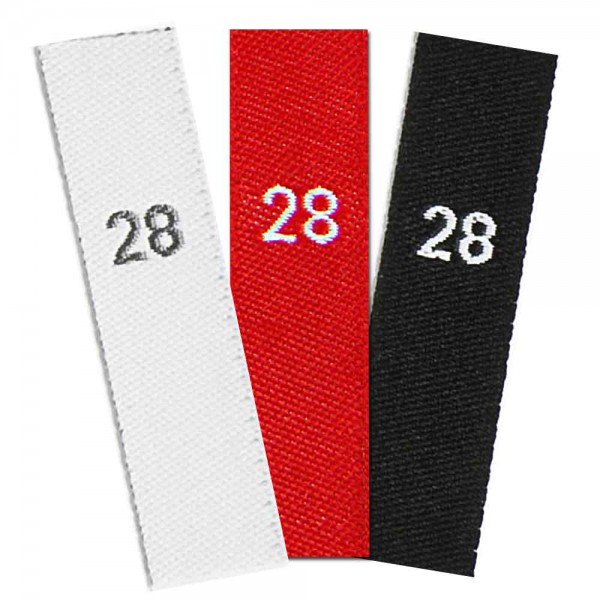 woven size labels - number 28