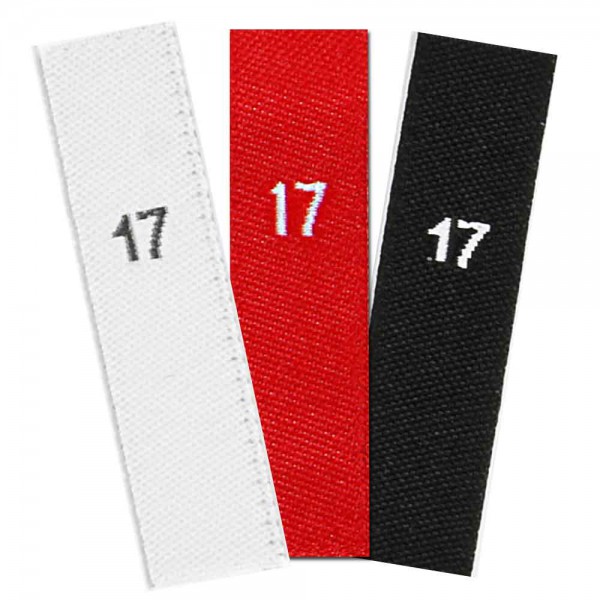 woven size labels - number 17