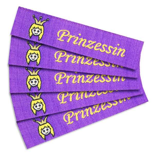 Textiletiketten "Prinzessin", Webetiketten