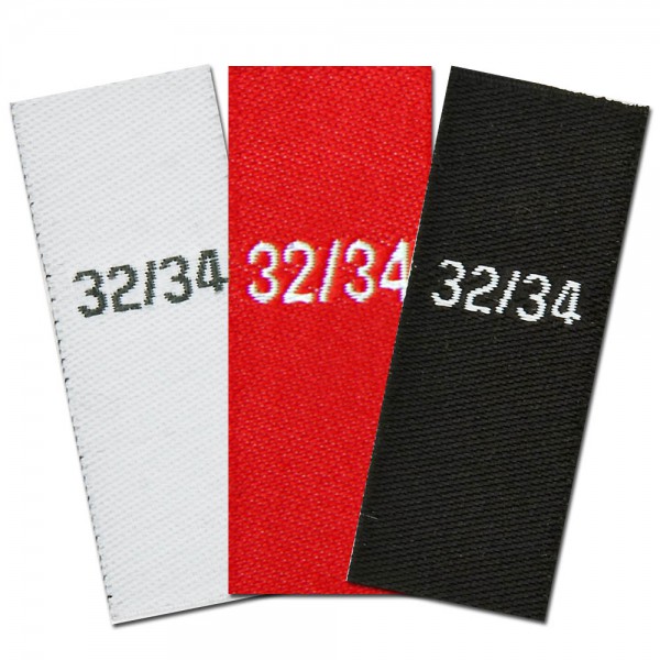 woven size labels - size 32/34