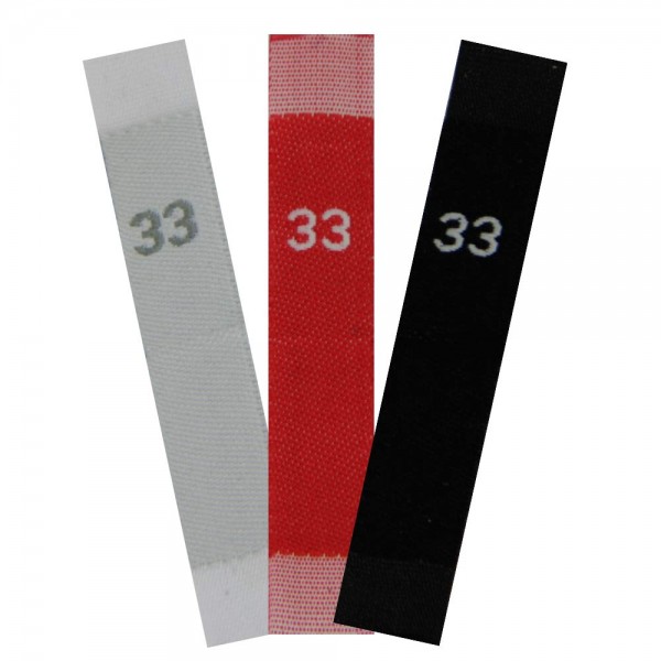 woven size labels - number 33