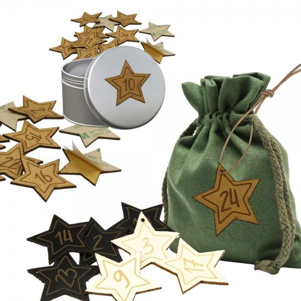 Advent numbers "Star" from leather