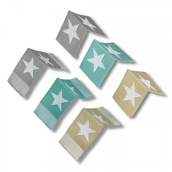 Étiquette textile avec une étoile