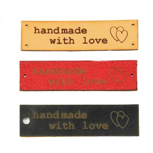 Lederetikett "handmade with love"